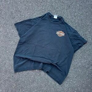 Y2k Harley Davidson Faded Black Graphic T Shirt Mens XL Biker